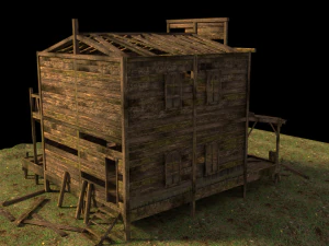 old abandoned wild west building 3D Model