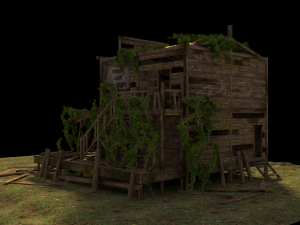 old abandoned wild west building 3D Modell