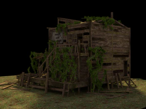 old abandoned wild west building 3D Model