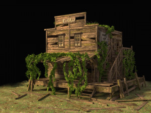old abandoned wild west building 3D Modell