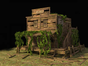 old abandoned wild west building 3D Model