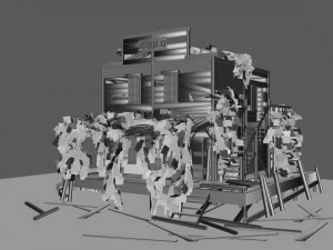 old abandoned wild west building 3D Model