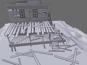 old abandoned wild west building 3D Model