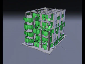 antigo edif&iacute;cio danificado abandonado Modelo 3D