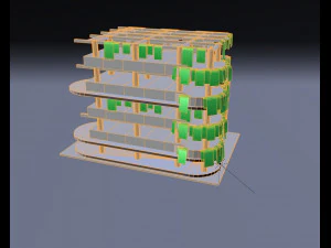 antigo edif&iacute;cio danificado abandonado Modelo 3D