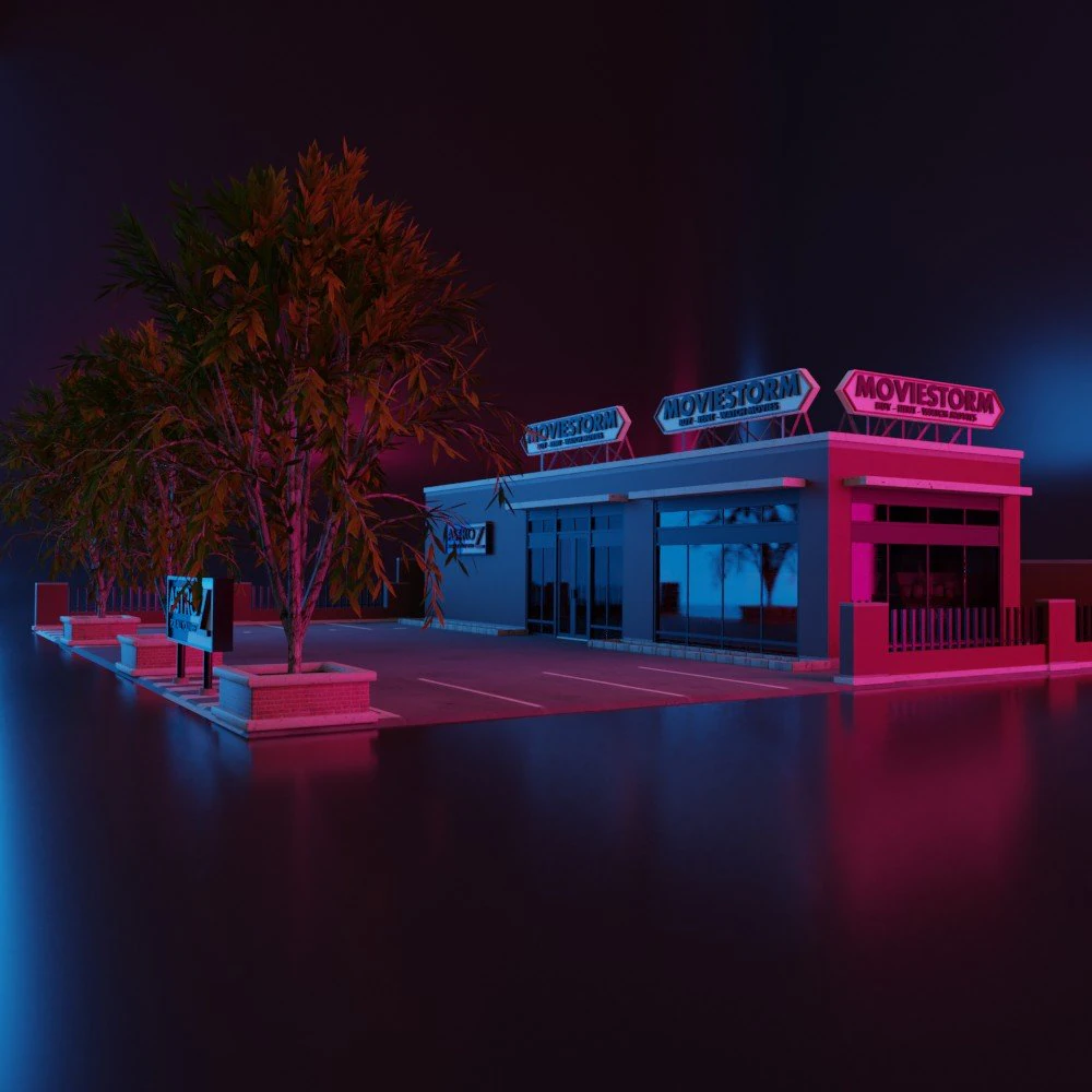 commercial store building low poly pbr high quality 3D Model .c4d .max .obj .3ds .fbx .stl .blend 