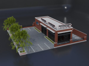 commercial store building low poly pbr high quality Modèle 3D