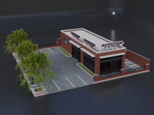 commercial store building low poly pbr high quality 3D Model