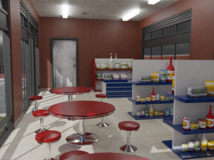 commercial store building low poly pbr high quality Modèle 3D