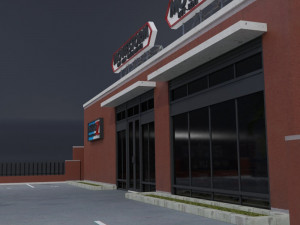 commercial store building low poly pbr high quality Modèle 3D
