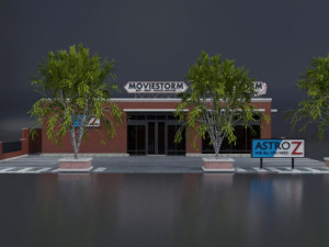 commercial store building low poly pbr high quality Modèle 3D