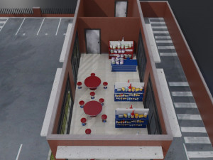 commercial store building low poly pbr high quality Modèle 3D