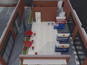commercial store building low poly pbr high quality Modèle 3D