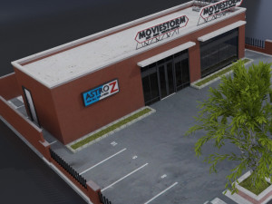 commercial store building low poly pbr high quality Modèle 3D