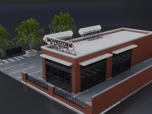 commercial store building low poly pbr high quality Modèle 3D