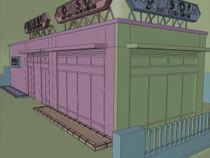 commercial store building low poly pbr high quality Modèle 3D