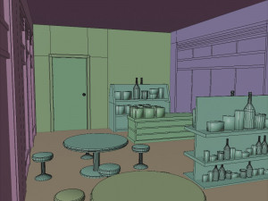 commercial store building low poly pbr high quality Modèle 3D