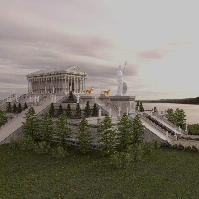 greece architecture historical temple building parthenon Modelo 3D .c4d .max .obj .3ds .fbx .stl .blend 