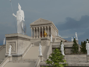 greece architecture historical temple building parthenon Modelo 3D