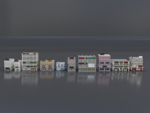 realistic urban city building pack low-poly Modelo 3D