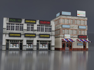 realistic urban city building pack low-poly Modelo 3D