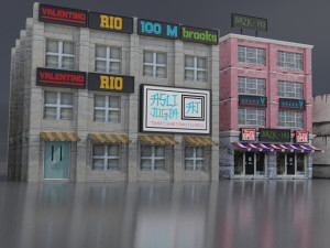 realistic urban city building pack low-poly Modelo 3D