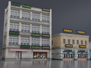 realistic urban city building pack low-poly Modelo 3D