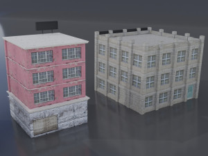 realistic urban city building pack low-poly Modelo 3D