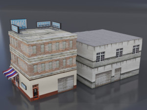 realistic urban city building pack low-poly Modelo 3D