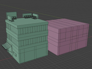realistic urban city building pack low-poly Modelo 3D