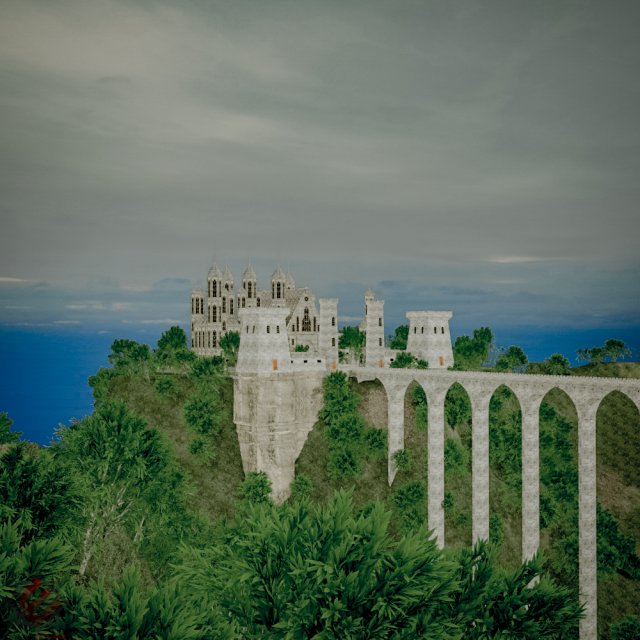 old medieval gothic castle historical fantasy Modelo 3D .c4d .max .obj .3ds .fbx .stl .blend 