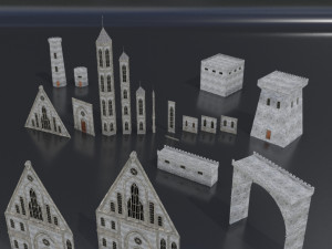 old medieval gothic castle historical fantasy Modelo 3D