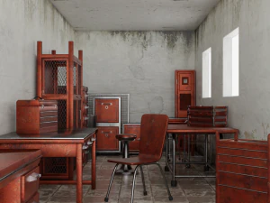 pacote de m&oacute;veis de armaz&eacute;m de metal p&oacute;s-apocalipse Modelo 3D