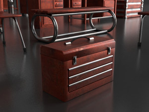 post apocalypse metal warehouse furniture pack Modelo 3D