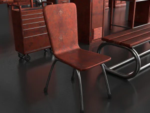 post apocalypse metal warehouse furniture pack 3D Model