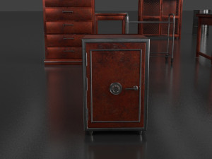 post apocalypse metal warehouse furniture pack Modelo 3D