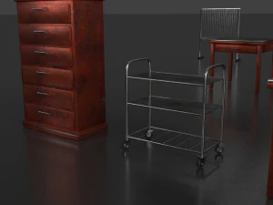 post apocalypse metal warehouse furniture pack 3D Model