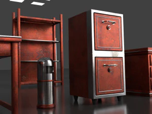 post apocalypse metal warehouse furniture pack 3D Model