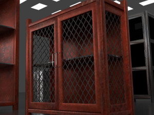 post apocalypse metal warehouse furniture pack Modelo 3D