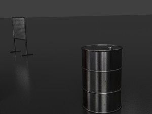 post apocalypse metal warehouse furniture pack Modelo 3D