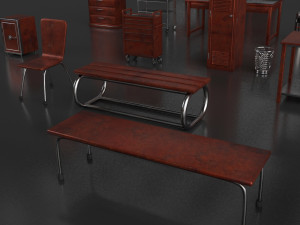 post apocalypse metal warehouse furniture pack Modelo 3D