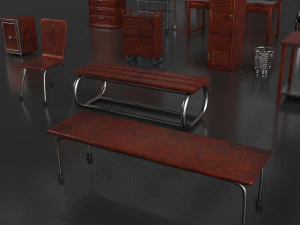 post apocalypse metal warehouse furniture pack 3D Model