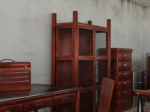 post apocalypse metal warehouse furniture pack 3D Model