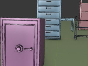 post apocalypse metal warehouse furniture pack Modelo 3D