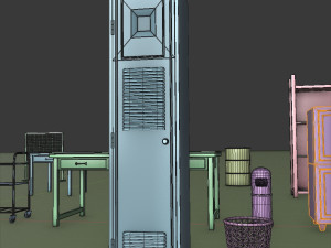 post apocalypse metal warehouse furniture pack Modelo 3D