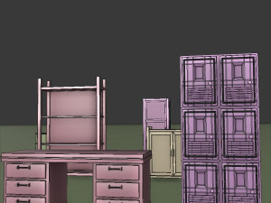 post apocalypse metal warehouse furniture pack Modelo 3D