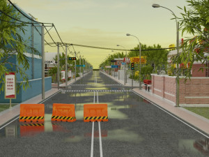 3d small city town tileable scene 3D Модель