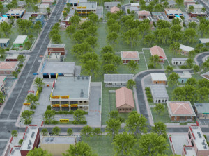 3d small city town tileable scene 3D Модель