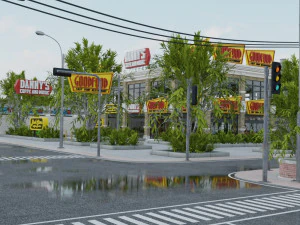 3d small city town tileable scene 3D Model