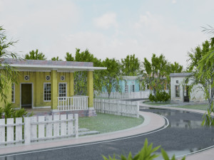 3d small city town tileable scene 3D Модель